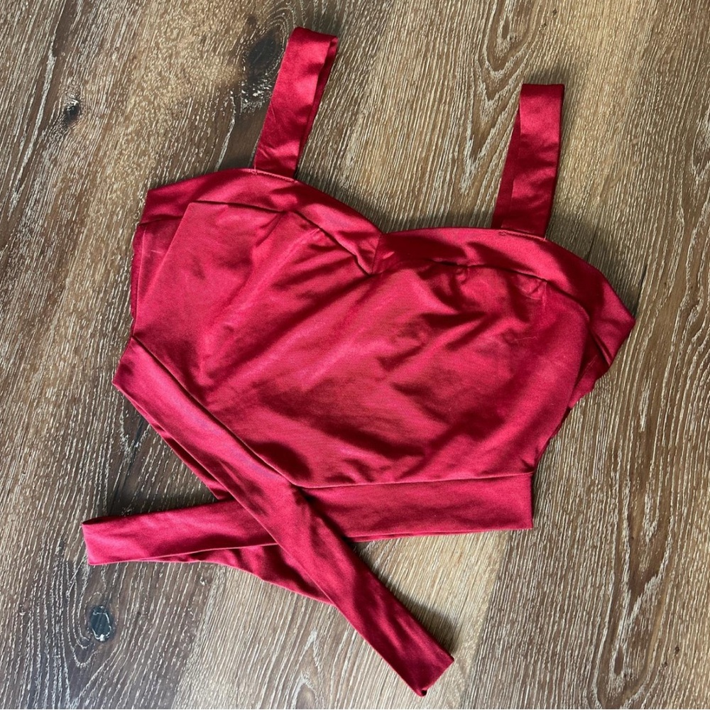 Red Strappy Crop Top
